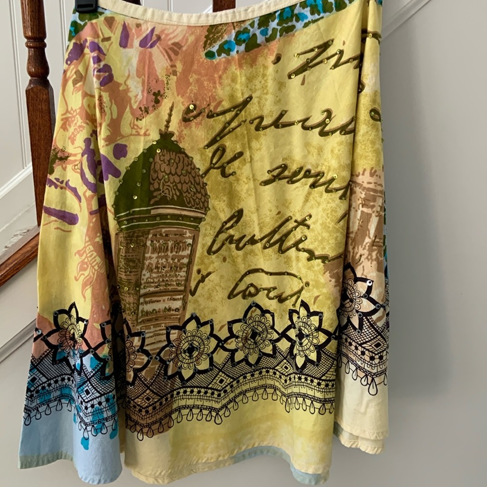 Cache multi color cotton skirt size large
